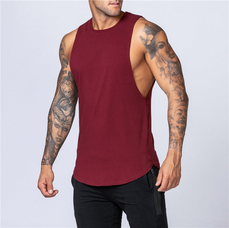 Training Raw-Edge Muscle Tank Top - Maroon Bulk Season